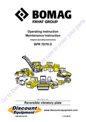 Fayat BOMAG BPR 70 Operating Instruction,  Maintenance Instruction