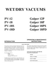 Pacific Gulper 18PS Operating & Maintenance Instructions