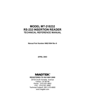 Magtek MT-215232 Technical Reference Manual