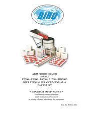 BIRO HD3000 Operation, Service Manual & Parts List