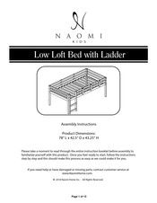 Naomi Kids Low Loft Bed with Ladder Assembly Instructions Manual