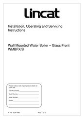 Lincat WMB5FX Installation, Operating And Servicing Instructions