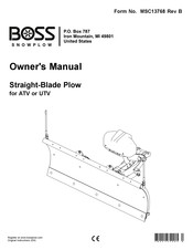 Boss Snowplow ATV Series Owner's Manual
