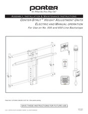 Porter CENTER-STRUT Assembly, Installation & Maintenance Instructions