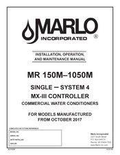 MARLO MR-750-2 Installation, Operation And Maintenance Manual