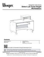 Wenger Select Lab Fixed Height Workstation Assembly Instructions Manual