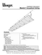 Wenger Maestro Acoustical Ceiling Installation Instructions Manual