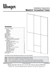 Wenger Maestro Acoustical Tower Installation Instructions Manual
