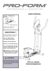 Pro-Form PFIVEL86174.0 User Manual