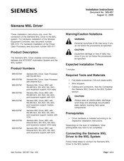 Siemens MXL Installation Instructions