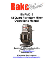 Bake Max BMPM012 Operation Manual