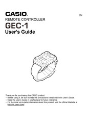 Casio GEC-1 User Manual