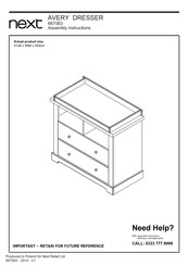 Next AVERY DRESSER Assembly Instructions Manual