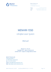 Menhir 1550 Manual