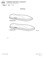 Volvo Dynamic 85 Installation Instructions Manual