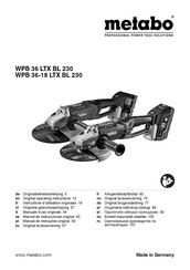 Metabo WPB 36-18 LTX BL 230 Original Operating Instructions