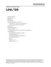 Automated Logic UNI/59 Technical Instructions