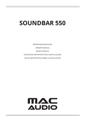 MAC Audio SOUNDBAR 550 Owner's Manual