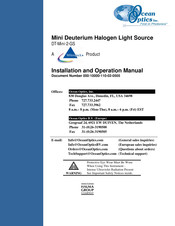 Ocean Optics DT-Mini-2-GS Installation And Operation Manual
