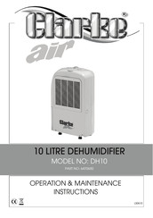Clarke Air DH10 Operation & Maintenance Instructions Manual