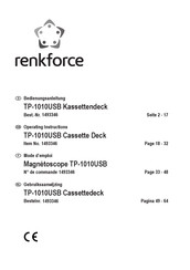 Renkforce TP-1010USB Operating Instructions Manual