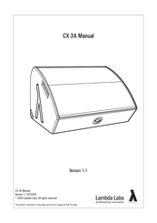 Lambda Labs CX-3A Manual