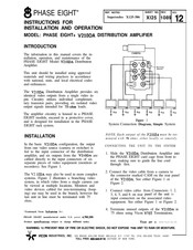 Vicon Phase Eight V2lODA Instructions For Installation And Operation Manual
