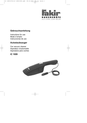 Fakir IC 1009 Instructions For Use Manual