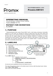 PROMIX SM101 Operating Manual