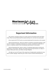 Horizon Fitness PC-S43 Manual