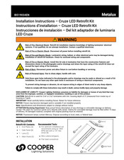 Cooper Metalux Cruze Installation Instructions Manual