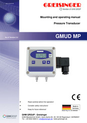 GHM GREISINGER GMUD-MP-F-MR2 Mounting And Operating Manual