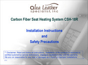 alea Leather CSH-18R Installation Instructions And Safety Information