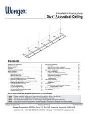 Wenger Diva Acoustical Ceiling Installation Instructions Manual