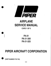 Piper Navajo PA-31 Service Manual