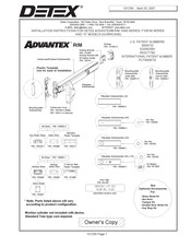Detex Advantex H Series Nstallation Instructions
