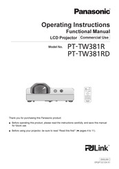 Panasonic PT-TW381R Operating Instructions Manual