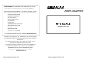 Adam Equipment MTB Quick Start Manual