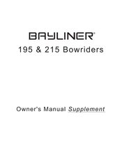Bayliner Classic Runabout 215 Owner's Manual Supplement