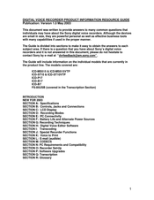Sony ICD-B17 - Ic Recorder Resource Manual