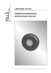 Fahl LARYVOX STYLE Instructions For Use Manual