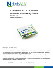 NimbeLink Skywire NL-SW-LTE-TC4NAG Windows Networking Manual