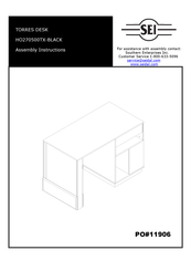 SEI TORRES DESK HO270500TX-BLACK Assembly Instructions Manual