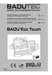 Badu Tec Eco Touch Series Original Installation And Operating Manual