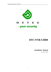 Detec DTC-NVR-S-HD8 Installation Manual