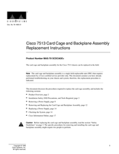 Cisco 7513 Series Replacement Instructions Manual