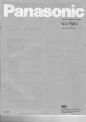 Panasonic NV-F66A Operating Instructions Manual