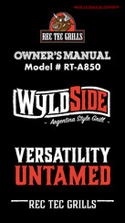 Rec Tec Grills WyldSide  RT-A850 Owner's Manual