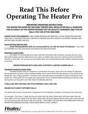 Heater Sports HeaterPro HTR499CM110V Instructions Manual
