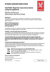 Falcon E7202 Installation And Servicing Instructions